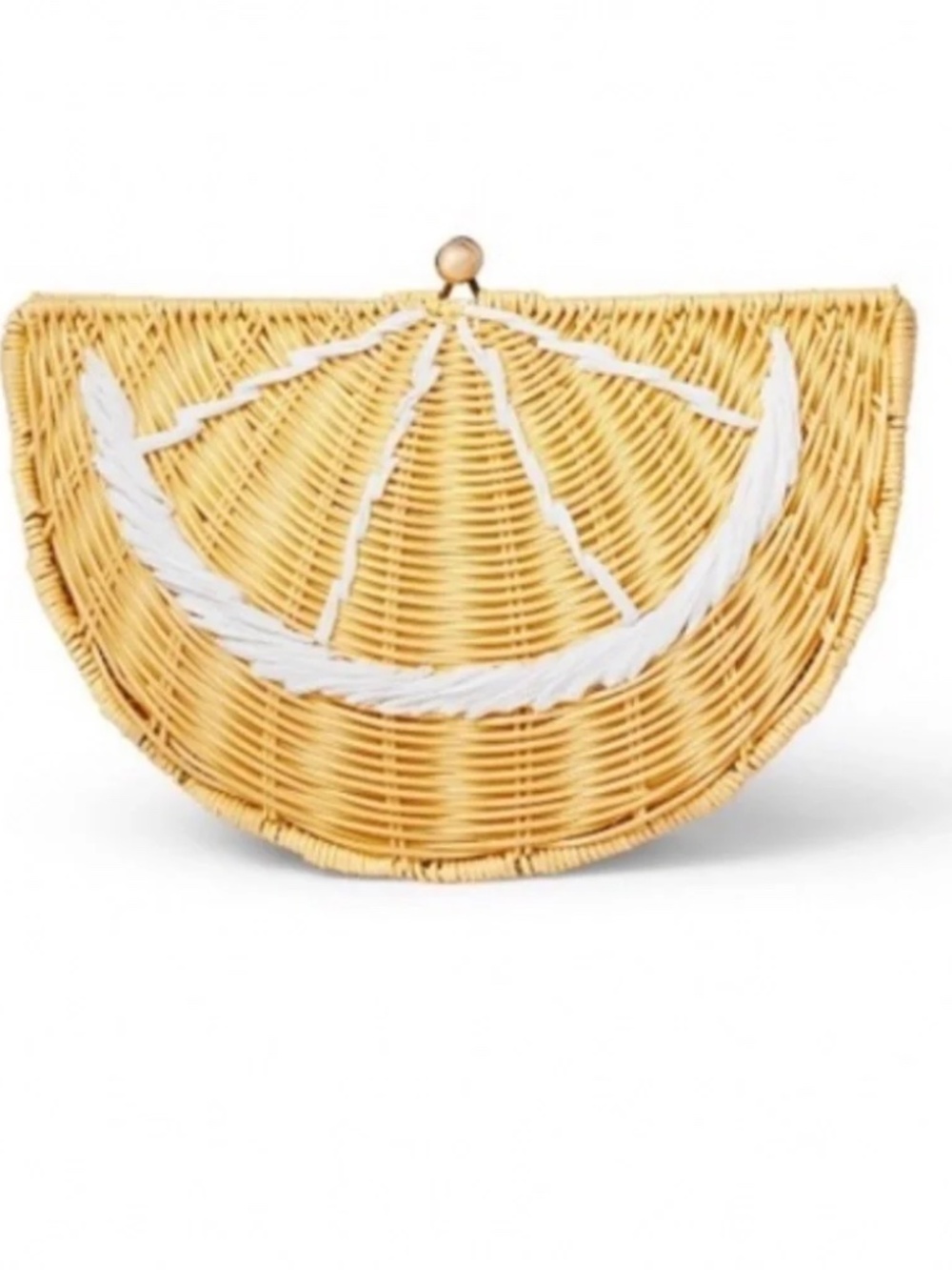Tabitha Brown x Target NWT Woven Wicker Lemon Wedge Clutch Handbag